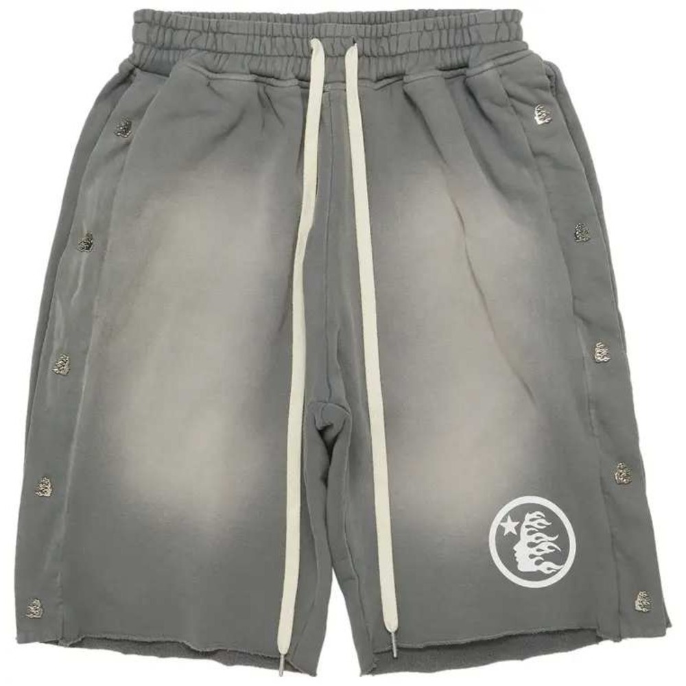 HELLSTAR Snap Button Side Gray Track Shorts Mens‎ Size Medium New With Tags